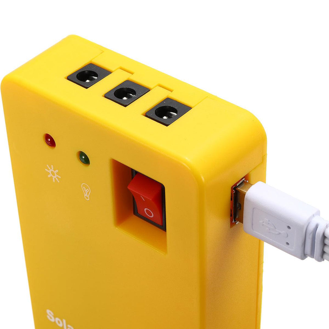 Solar Power Panel Generator Kit 5V USB Charger Home System with 3 LED Bulbs Light - MRSLM