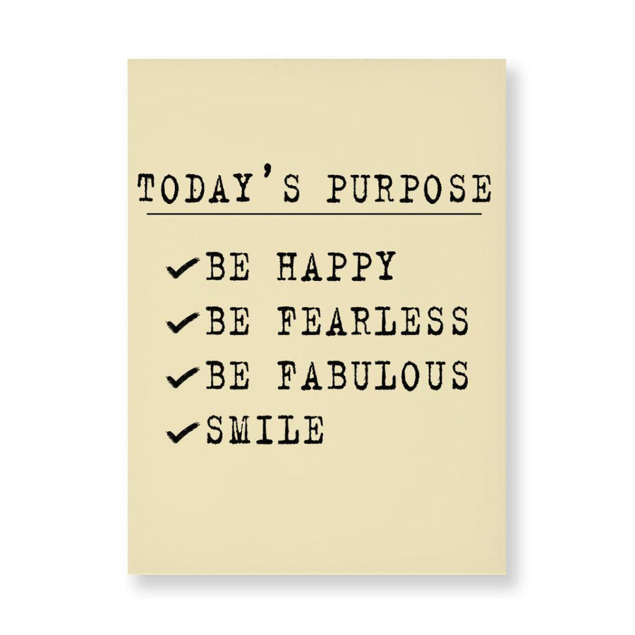 Today's Purpose Wall Picture - Quote Stretched Canvas - Graphic Wall Art - MRSLM