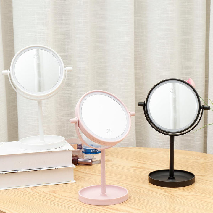 Portable 360° Rotaty 14 LED Light Makeup Mirrors Vanity Table Lamp Touch Screen - MRSLM