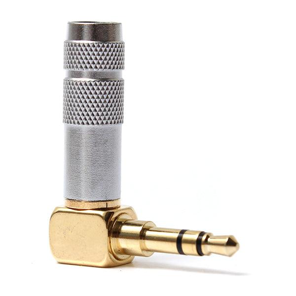 3.5mm Stereo 3 Pole Male Plug 90-Degree Audio Connector Solder Jack - MRSLM