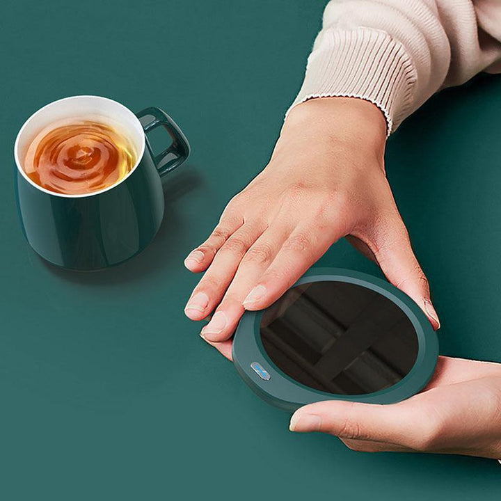 A203 55℃ Constant Temperature Cup Heating Mat 18W Two Gear Electric Tea Warmer 8H Automatic Power Off Protection for Home Office Travel - MRSLM