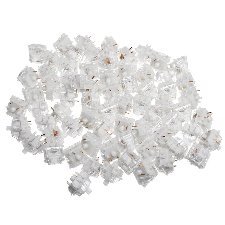 70PCS Pack 5 Pin Gateron Silent White Switch Mechanical Switch for Mechanical Gaming Keyboard - MRSLM
