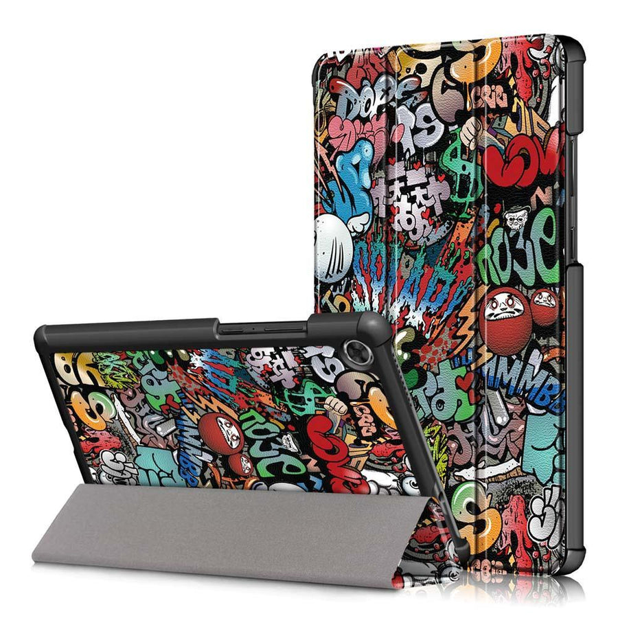 Tri-Fold Printing Tablet Case Cover for Lenovo M8 Tablet -Doodle Version - MRSLM