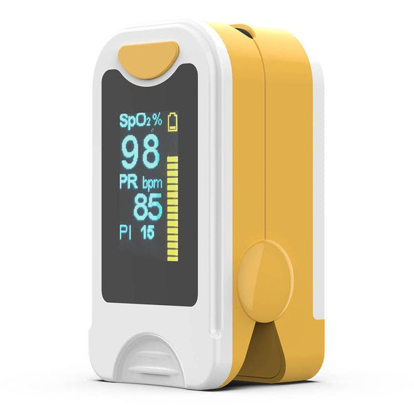 PRO-M130 Household Portabl LED Fingertip Pulse Oximeter SPO2 PR+MISE Pulse Oximeter Blood Oxygen Monitor (Yellow) - MRSLM