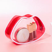 transparent lip-shaped cosmetic bag, view 3 - MRSLM
