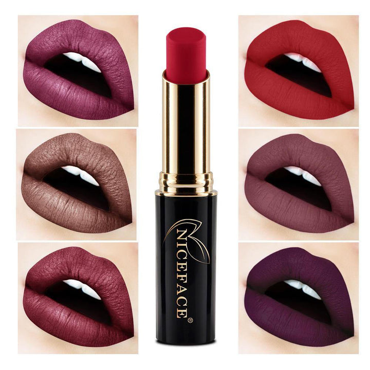 NICEFACE 24 Colors Shimmer Matte Metallic Halloween Velvet Lip Stick Makeup Long Lasting Waterproof - MRSLM