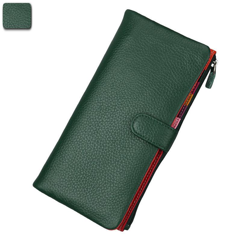 Ladies Long RFID Anti-Scan Wallet Top Layer Leather - MRSLM