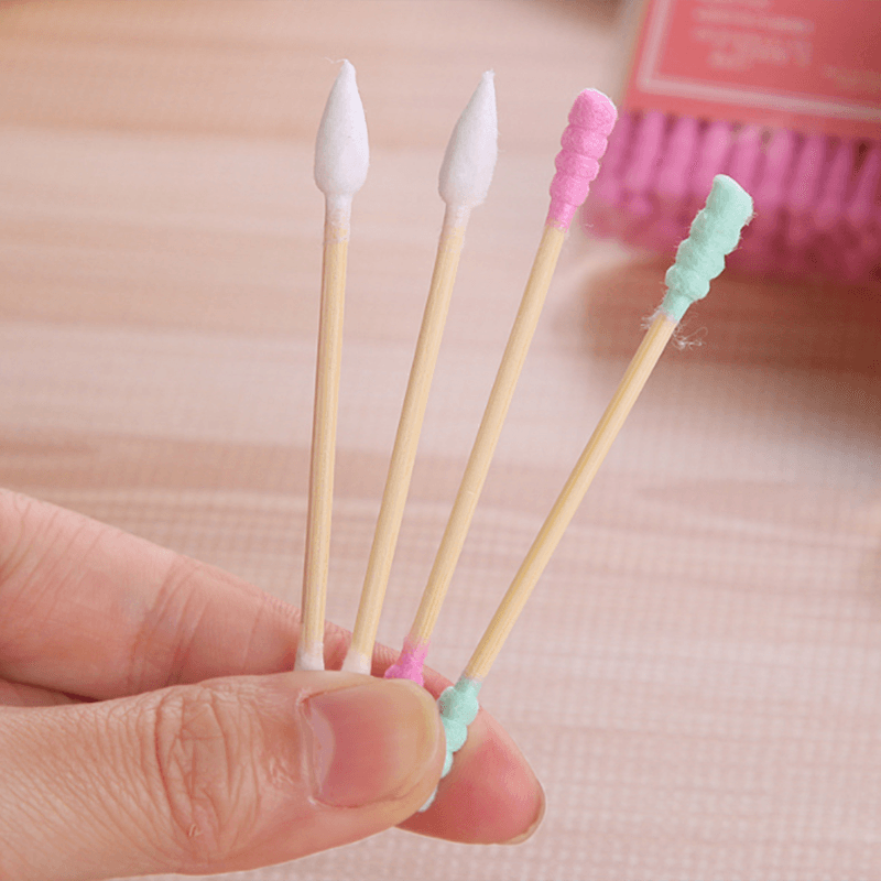 100pcs/ Pack Double Head Cotton Swab Disposable Women Makeup Cotton Buds Tip For Wooden Sticks Ears Clean Health Care Tools - MRSLM