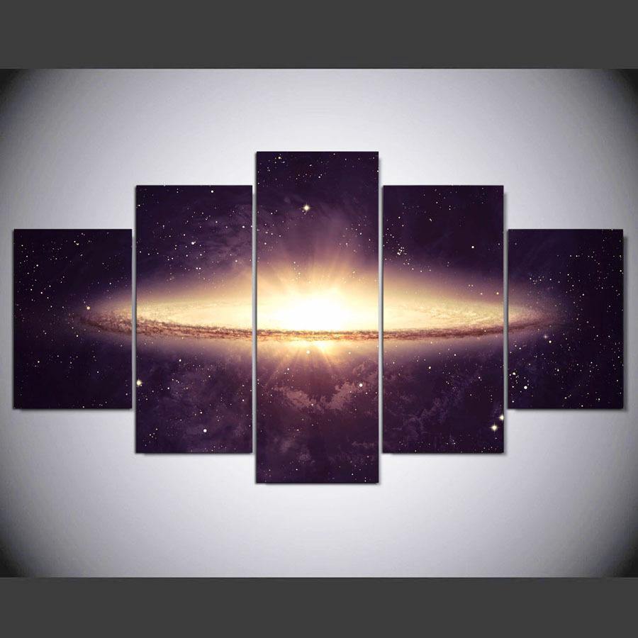 5 Cascade Vast Universe Canvas Wall Painting Picture Home Decoration Without Frame Including Instal - MRSLM