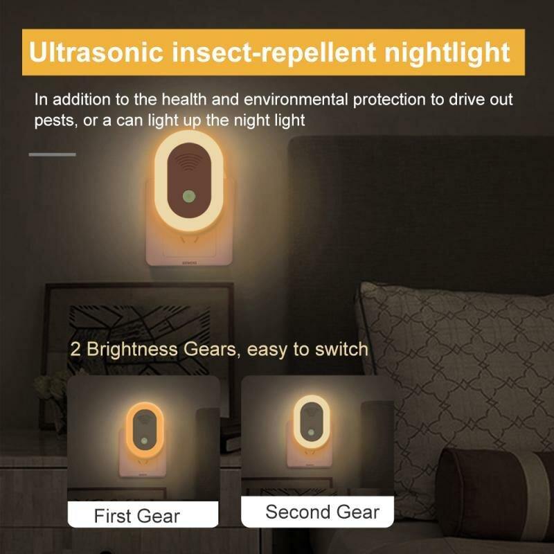 3PC Outdoor Mosquito Killer Lamp Ultrasonic Rodent And Insect Repellent Frequency Conversion Insect Repellent Mini Home Night Light - MRSLM