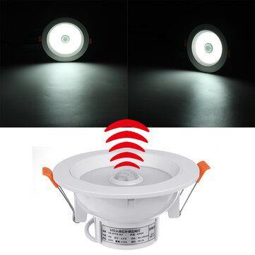 4" LED 150° PIR Motion Sensor Recessed Ceiling Light Downlight Fixture Lamp Home - MRSLM
