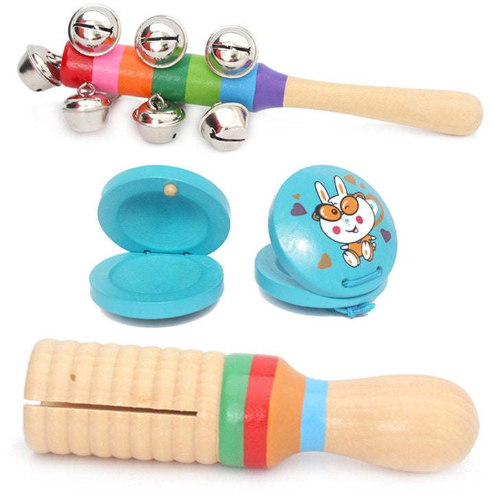 10-Piece Set Orff Musical Instruments Percussion Xylophone Set for Children - MRSLM
