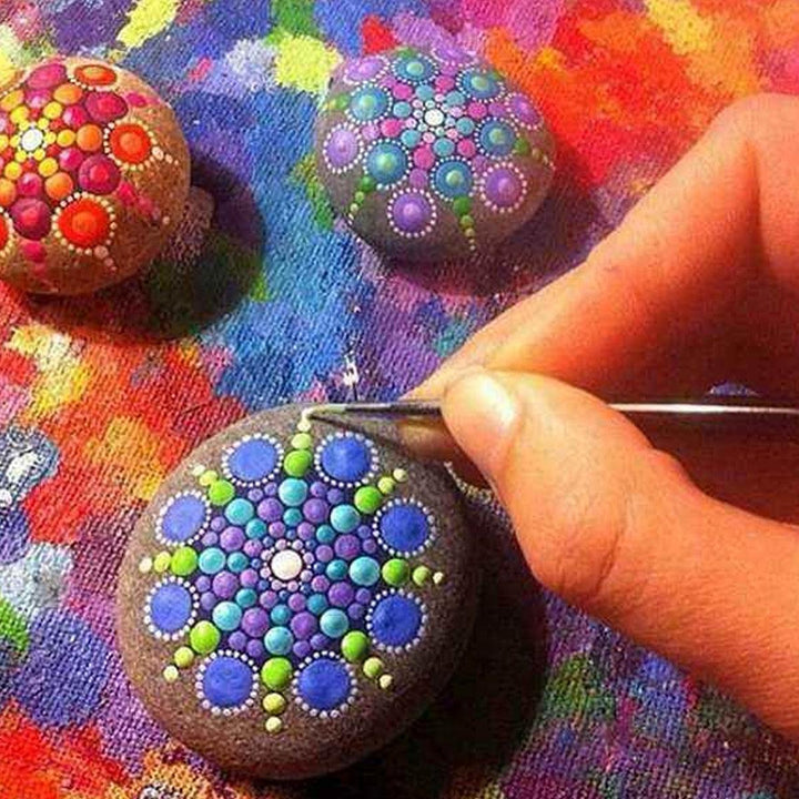 40Pcs Mandala Dotting Tools Set Rock Painting Kit Nail Art Craft Pen Paint Stencil Supplies for Adults & Kids - MRSLM