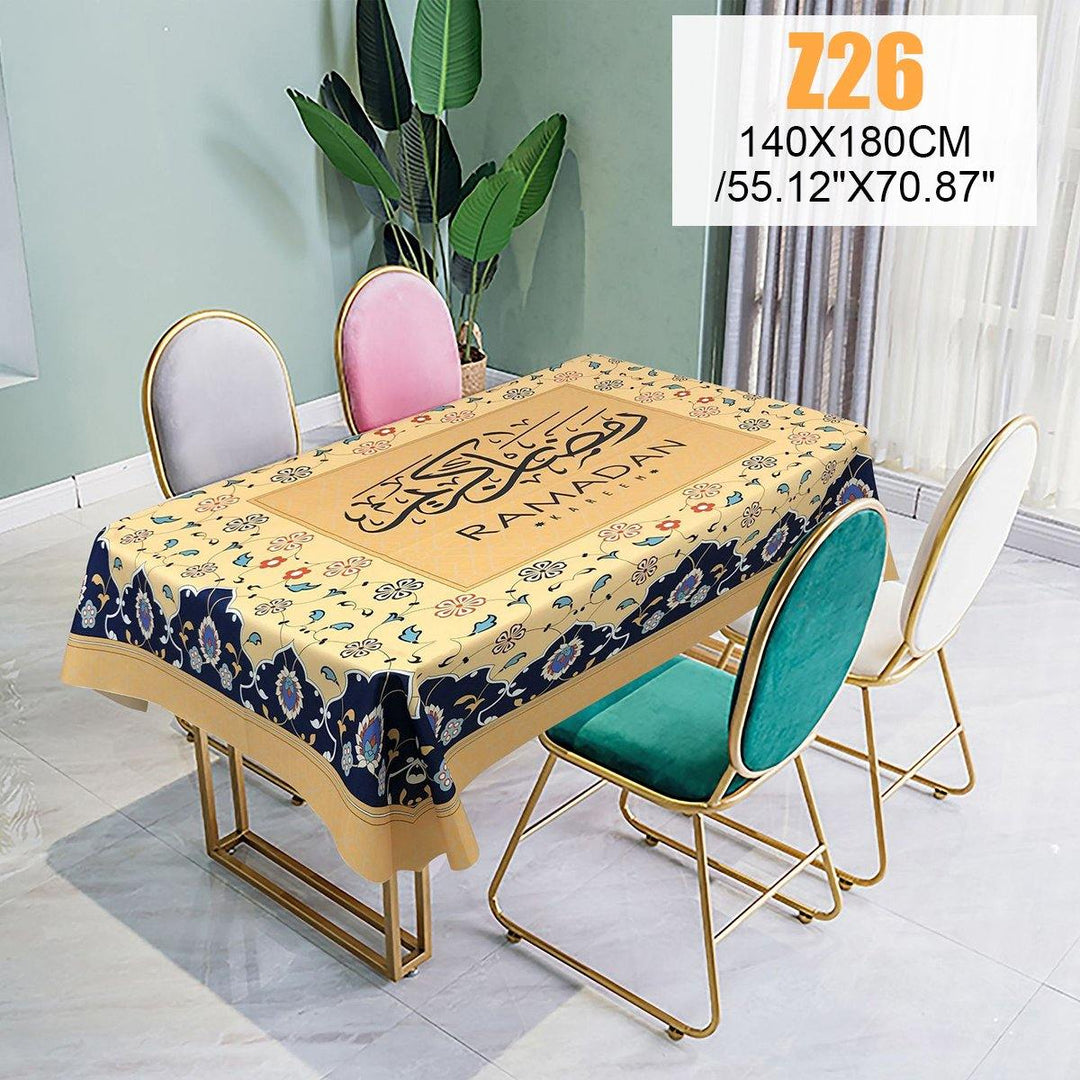 Eid Mubarak Ramadan Dining Table Cloth Waterproof Table Cover Home Decor - MRSLM