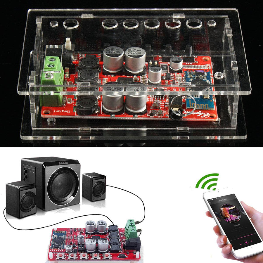 Geekcreit® TDA7492P 25W+25W Wireless bluetooth 4.0 Audio Digital Amplifier Board With Case - MRSLM