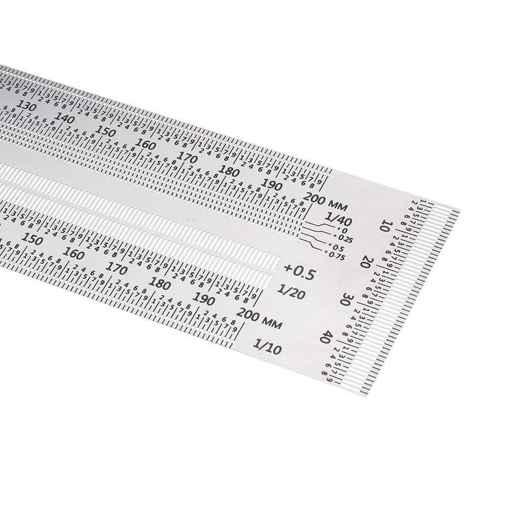 Drillpro 200mm Stainless Steel Precision Marking T Ruler Hole Positioning Measuring Ruler Woodworking Scriber Scribing Tool - MRSLM