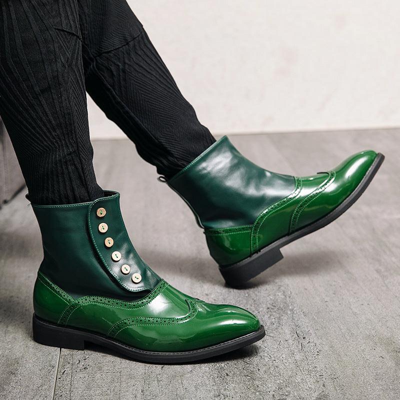 High Top Leather Fashion Men's Shoes Trend Personality Martin Boots - MRSLM