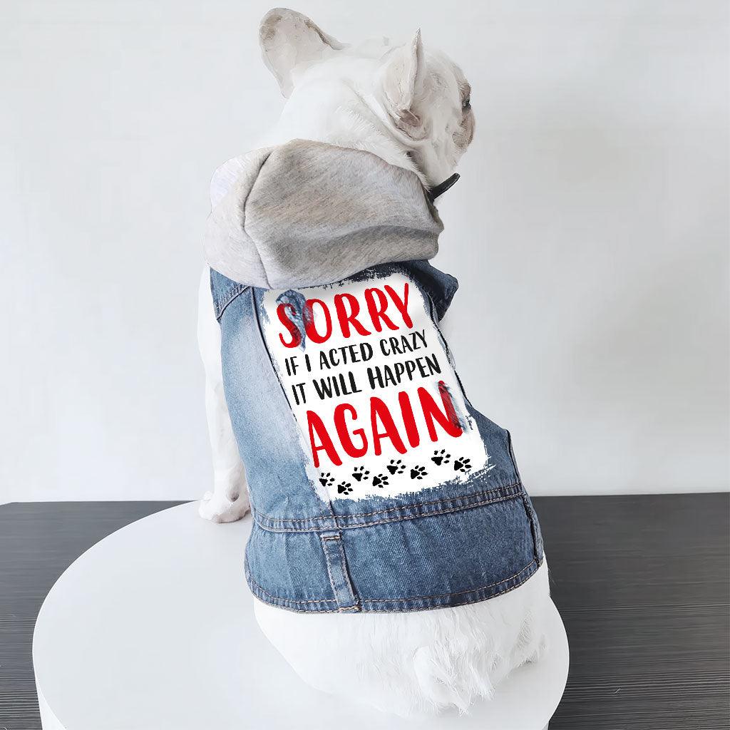 Acted Crazy Dog Denim Jacket - Funny Dog Denim Coat - Colorful Dog Clothing - MRSLM