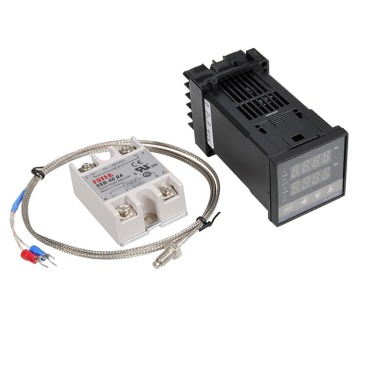 110-240V 0~1300℃ REX-C100 Digital PID Temperature Controller Kit Alarm Function With Probe Relay - MRSLM