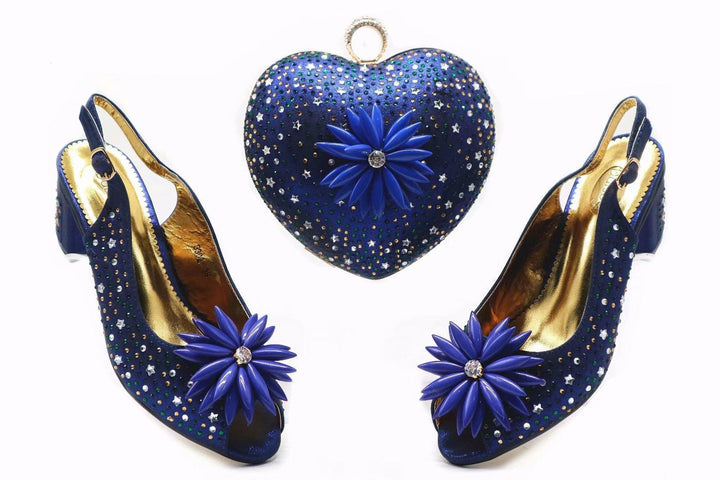 Large Size Women's Shoes Short Heel Fish Mouth Sandals With Heart-shaped Diamond Bag - MRSLM