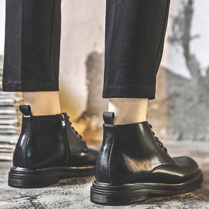 Men's Casual High Top Zipper Pointed Toe Martin Boots - MRSLM
