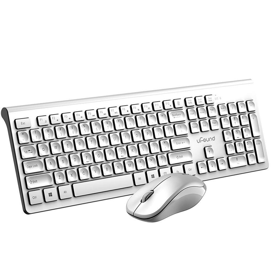 uFound R753 2.4G Wireless Keyboard & Mouse Set Chocolate Button Business Office Silent 106 Keys Keyboard 1200DPI Mouse Kit for Mac Windows - MRSLM