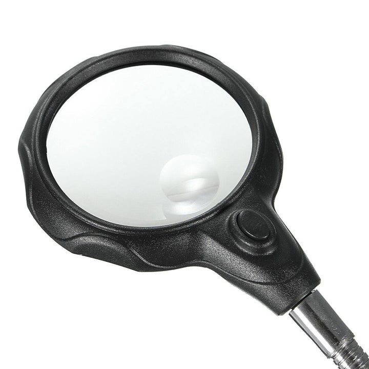 LED Light Soldering Iron Stand Holder Helping Hands Magnifying Glass Magnifier - MRSLM
