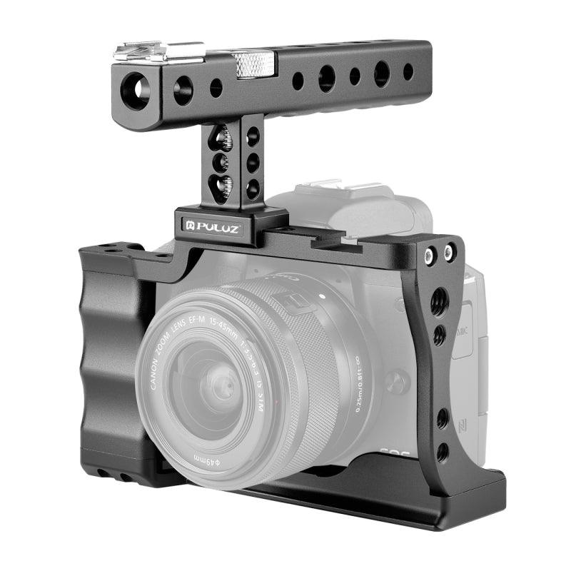 PULUZ PU3051B Vlogging Camera Video Cage Steadicam Rig Kit Vlog Rig Stabilizer with Handle Grip For Canon EOS M50 DSLR - MRSLM