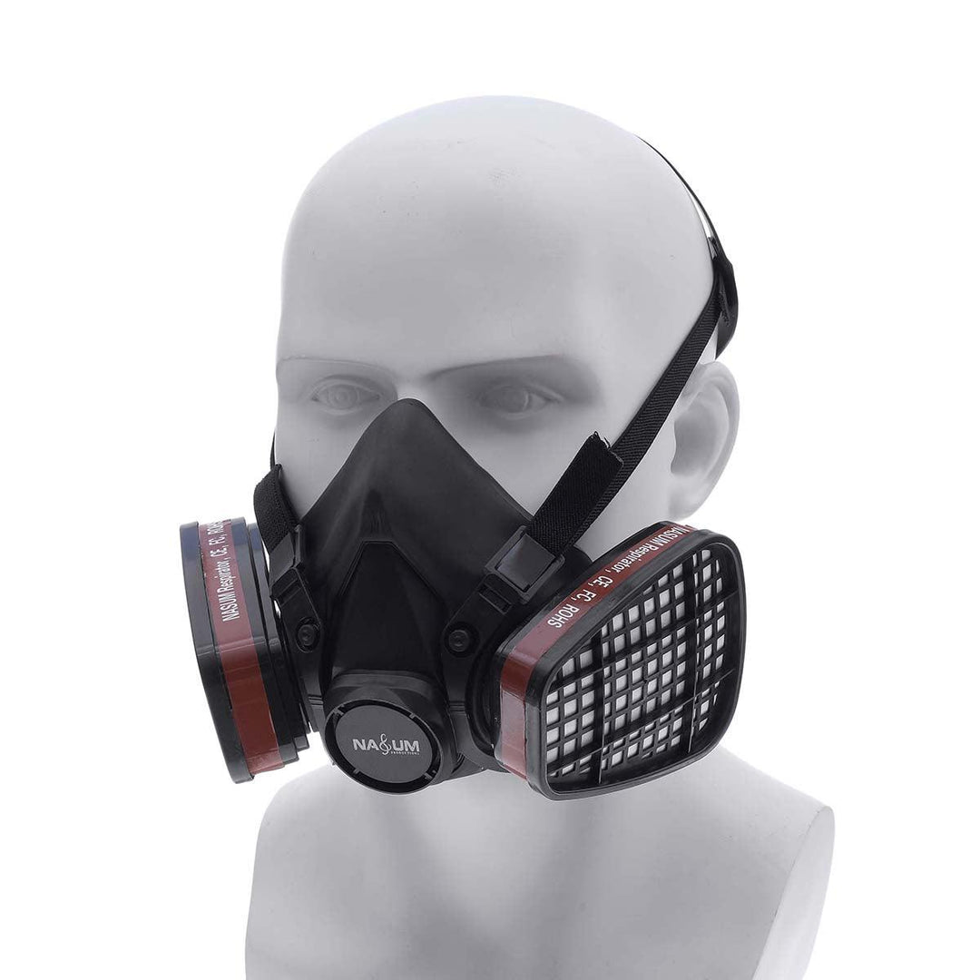 Half Face Gas Mask Respirator Painting Spraying Safety Work Filter Dust Mask - MRSLM