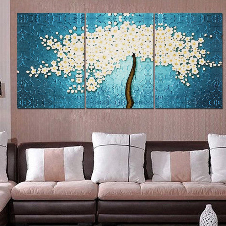 5Pcs Canvas Print Paintings Fortune Flower Tree Wall Decorative Print Art Pictures Frameless Wall Hanging Decorations for Home Office - MRSLM