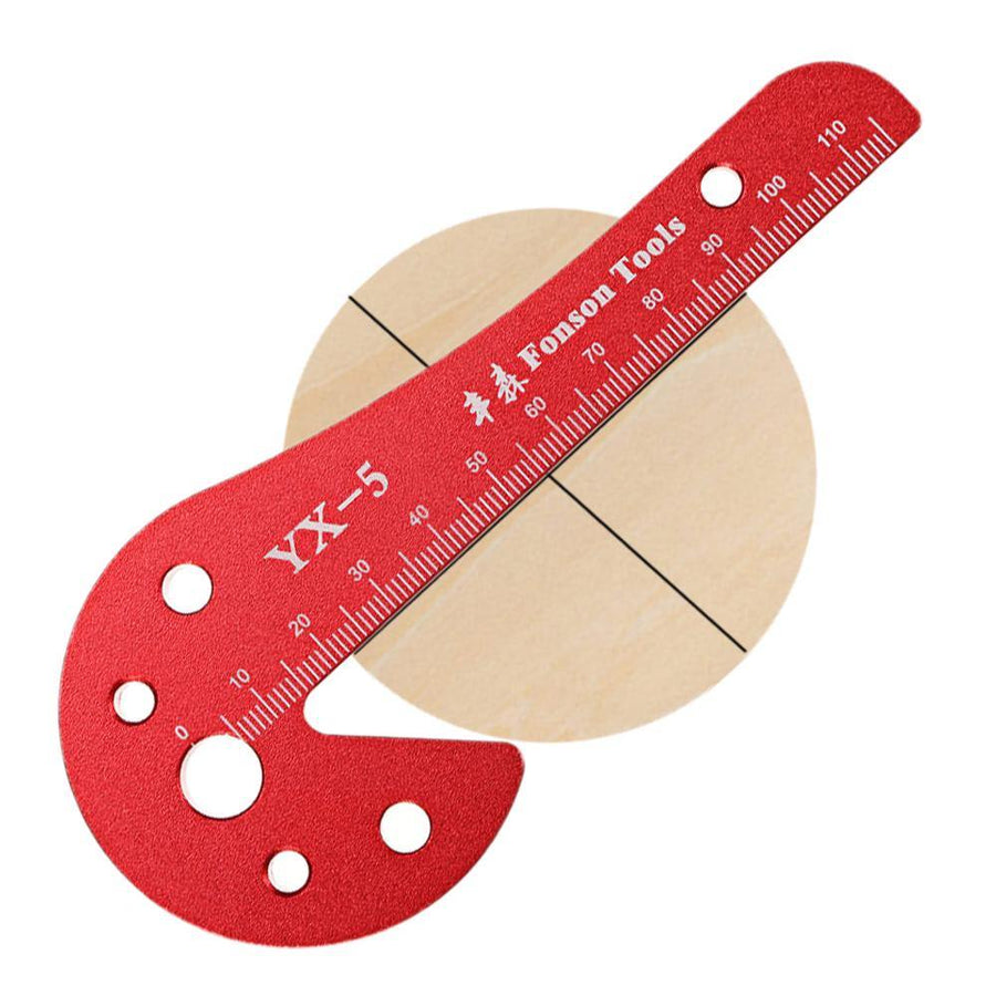 YX5 Woodworking Center Finder Scriber 45 Degree Angle Line Caliber Aluminum Alloy Aids Center Line Marker for Round and Square - MRSLM