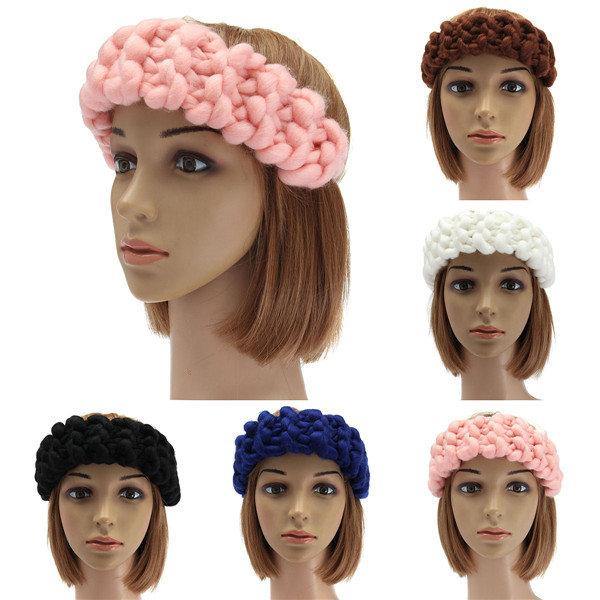 Vintage Handmade Knitting Hair Band Head Wrap Hair Accessories Winter Autumn 5 Colors - MRSLM