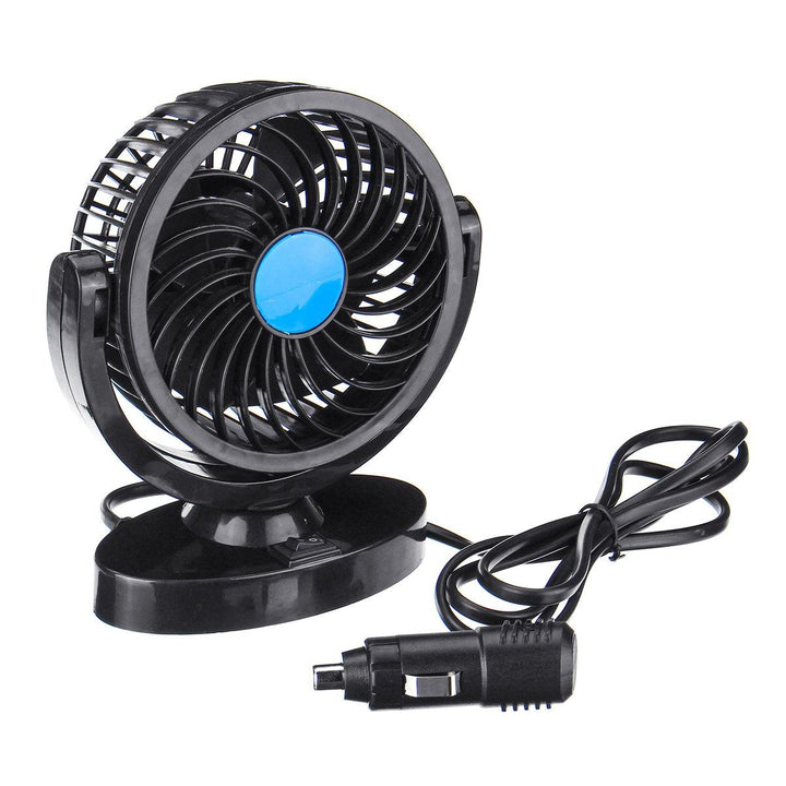 DC 12V/24V 360° All-Round Mini Auto Air Cooling Fan Adjustable Low Noise - MRSLM