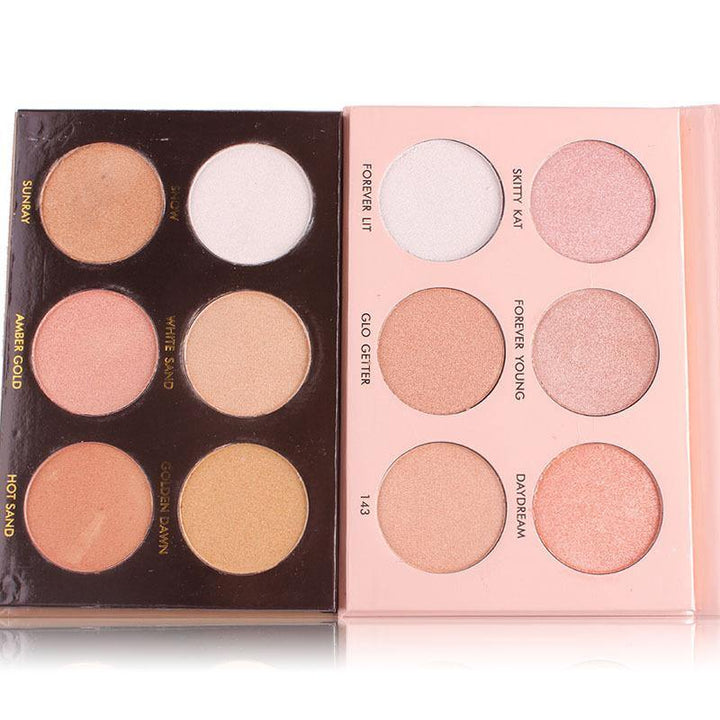 MISS ROSE 6 Colors Highlighter Powder Shading Shimmer Contour Mineral Nude Makeup Cosmetic - MRSLM