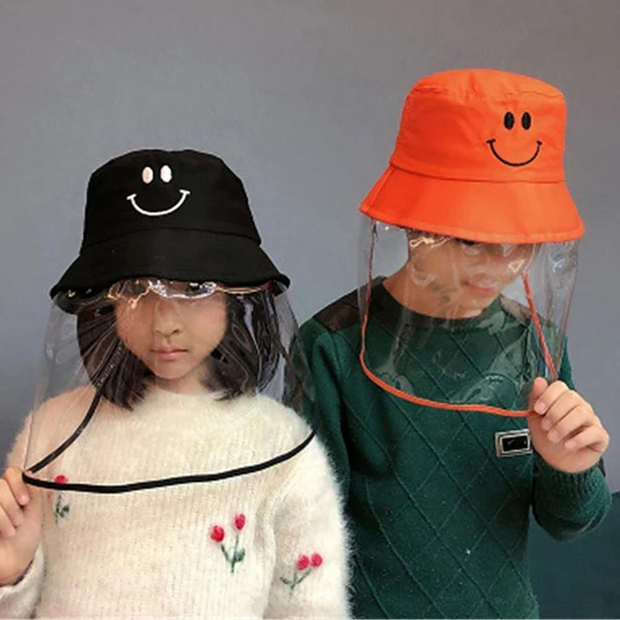 Children's Fisherman Hat Detachable Face Screen Windproof Transparent Dust Cap - MRSLM