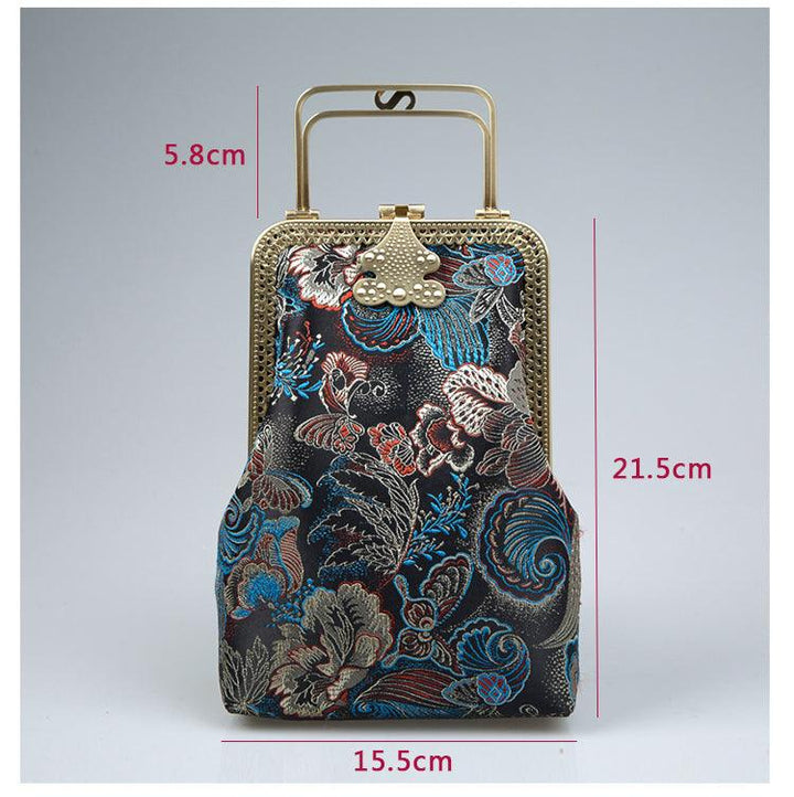 Handmade Non-iron High-foot Button Cell Phone Fabric Diagonal Bag - MRSLM
