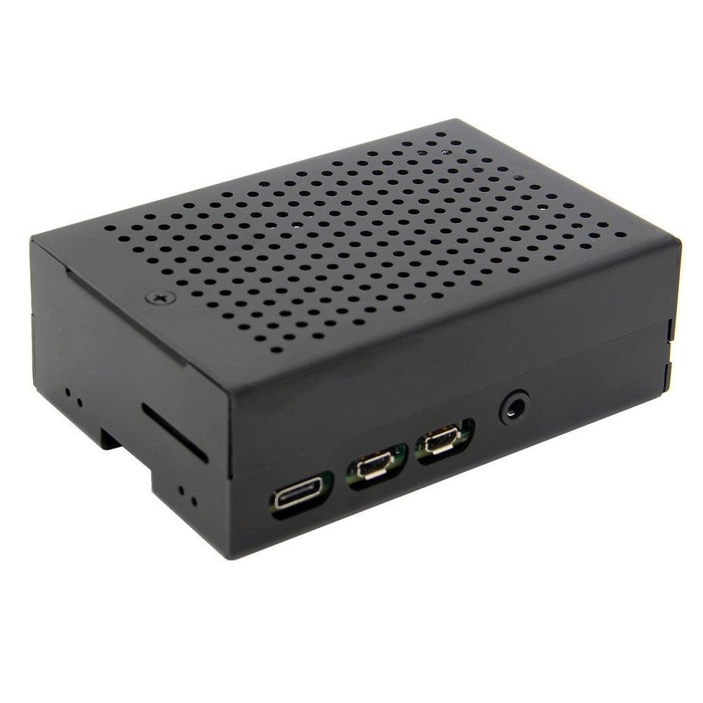 Black / Silver Aluminum Case Enclosure Shell With Cooling Fan For Raspberry Pi 4 Model B - MRSLM