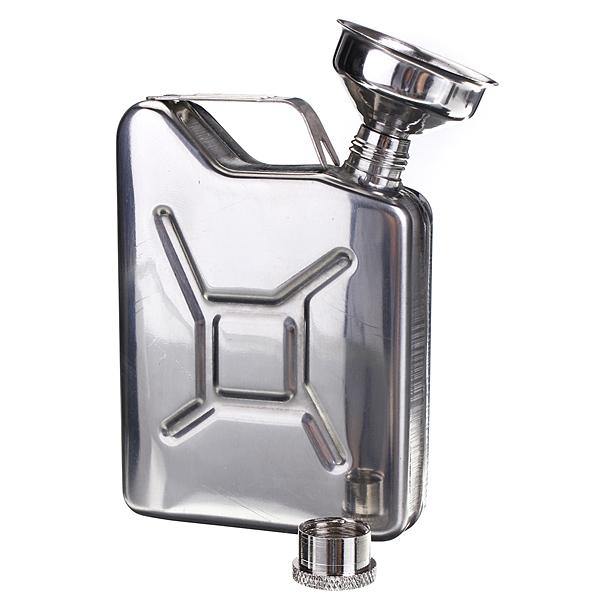 Portable 5oz Stainless Steel Mini Hip Flask Liquor Whisky Pocket Bottle With Funnel - MRSLM
