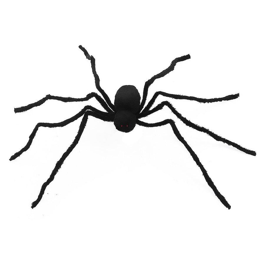 125cm Black Spider Halloween Props Spider Web Plush Cotton Haunted House Decoration Toys With OPP Bag - MRSLM