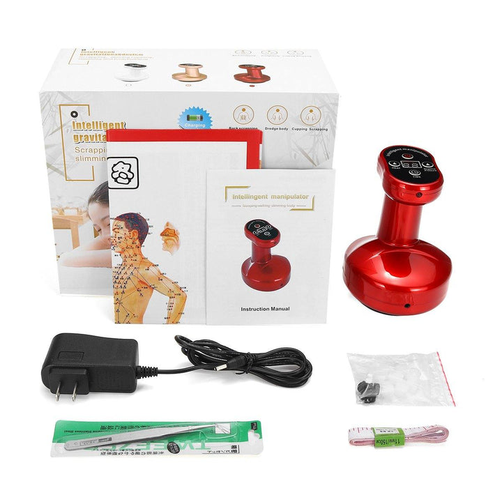 6 Gears Electric Massager Rechargeable Body Scraping Guasha Heating Negative Pressure Acupuncture Therapy Device - MRSLM