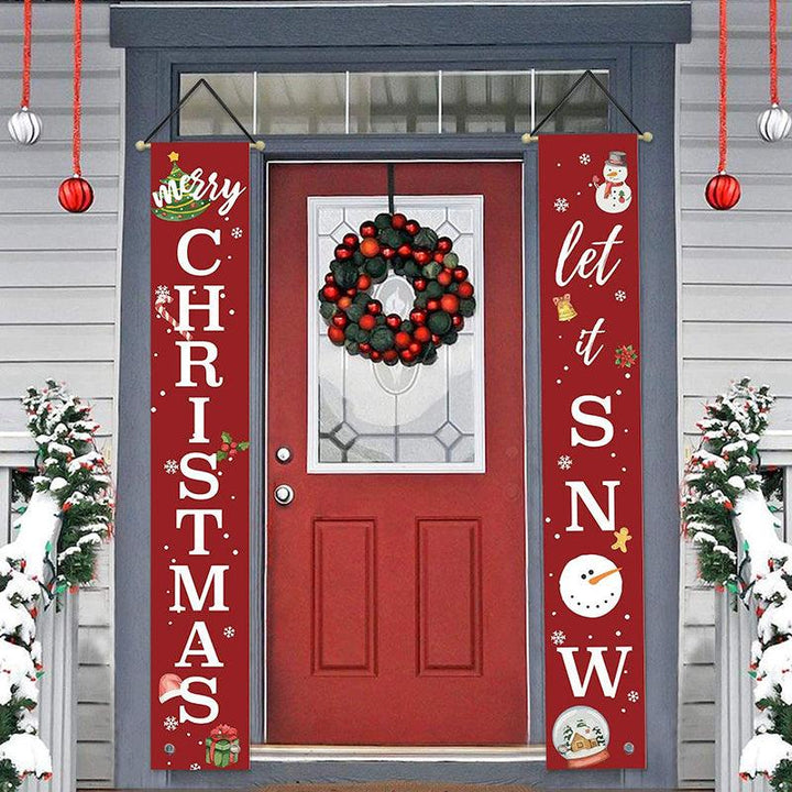 Merry Christmas Porch Banner Hanging Sign Home Xmas Party Pendant Door Ornaments For Home Decoration - MRSLM