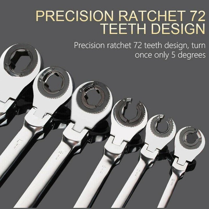 Metric Tubing Ratchet Wrench Flexible Head Steel 8-14mm Repair Tool - MRSLM