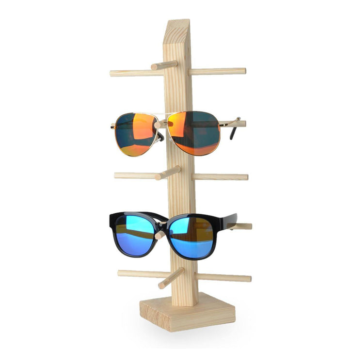 Natural Wood Sunglasses and Eyeglasses Display Rack - Organizer Stand Holder with 3/4/5/6 Layers - MRSLM