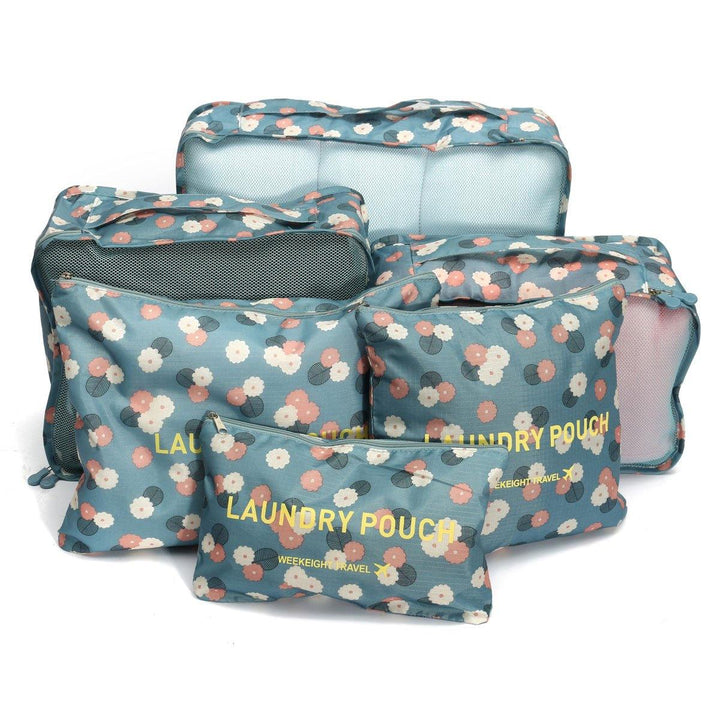 6Pcs Waterproof Tote Travel Luggage Pouch Clothes Storage Bag Case Packing Organizer - MRSLM