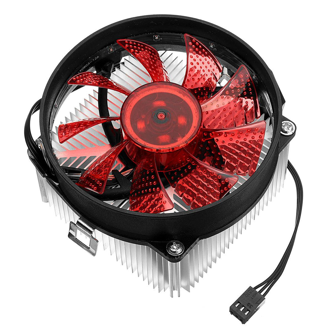 12V DC Copper Core CPU Cooler Fan Computer Cooling Fan Ultra Quiet LED CPU Fan for AMD/Intel 115X - MRSLM