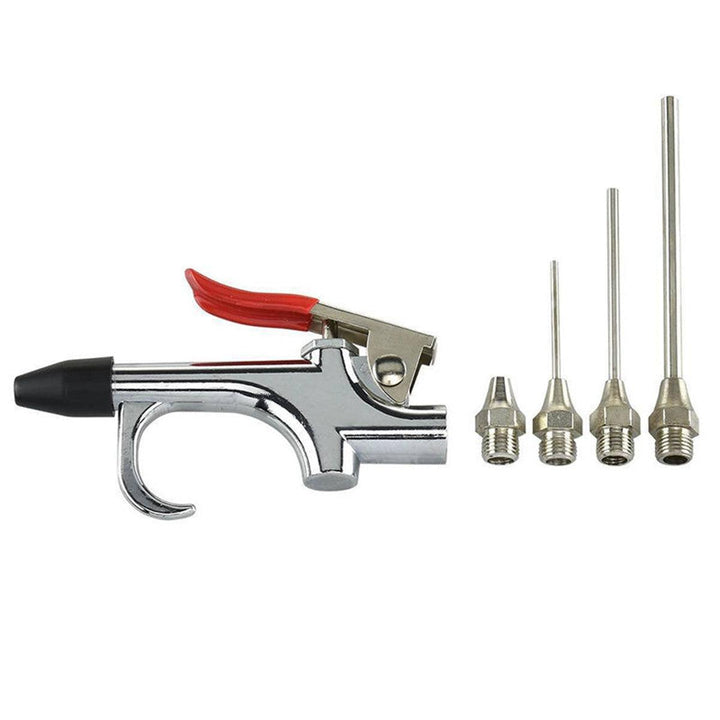 5pcs Set Air Compressor Blow Gun Tool Kit Inflation Needle Spray Blower - MRSLM
