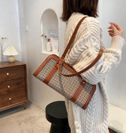 houndstooth PU shoulder bag, view 8 - MRSLM