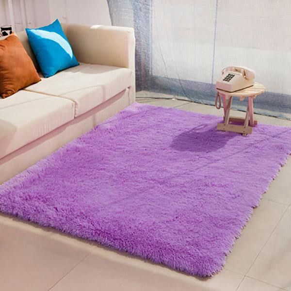 80cm x 160cm Purple Soft Fluffy Anti Skid Shaggy Area Rug Living Room Home Carpet Floor Mat - MRSLM