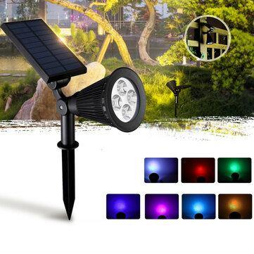 Solar Powered Spot 7 Color Adjustable LED Spotlight IP65 Outdoor Security Lawn Light Split Lamp - MRSLM