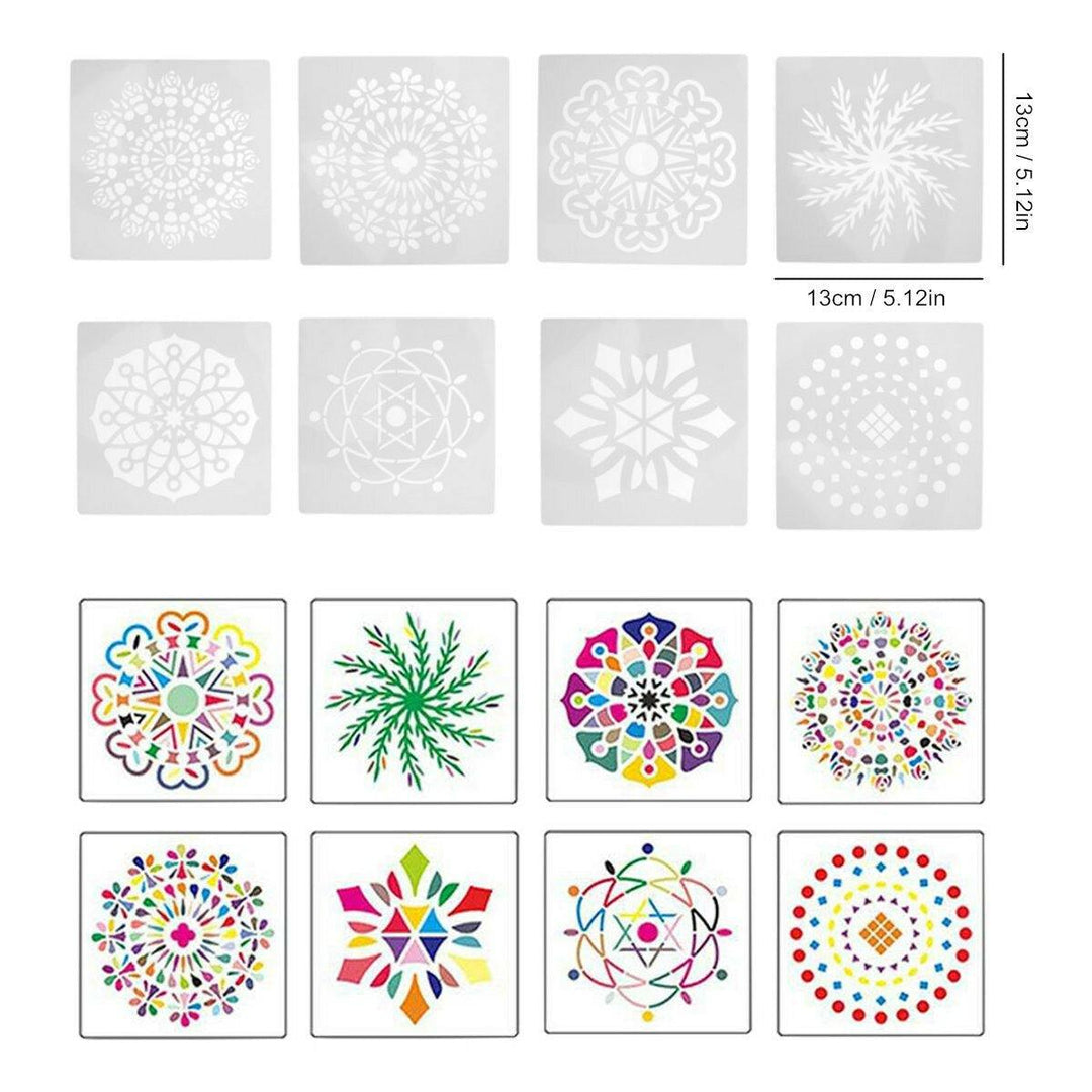 35Pcs Mandala Dotting Tools Rock Painting Kits Colorful Art Pen Paint Stencils - MRSLM